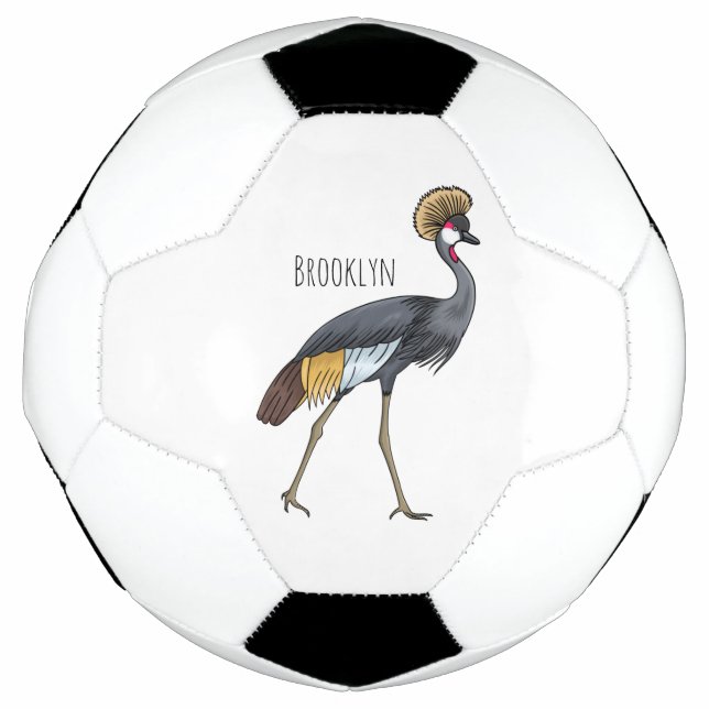 Bola De Futebol Cinza de desenho animado de pássaros com guindaste (Frente)