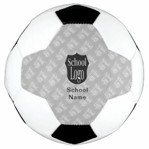 Bola De Futebol Cinza de logotipo escolar minimalista moderna