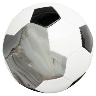 Bola De Futebol Cinza Marble com Veia Dourada