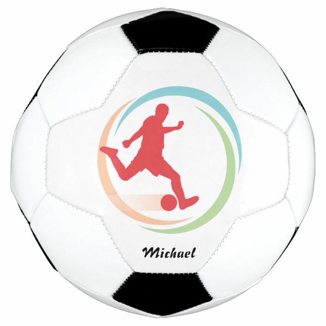 Bola De Futebol Círculo Colorido Personalizado (Frente)