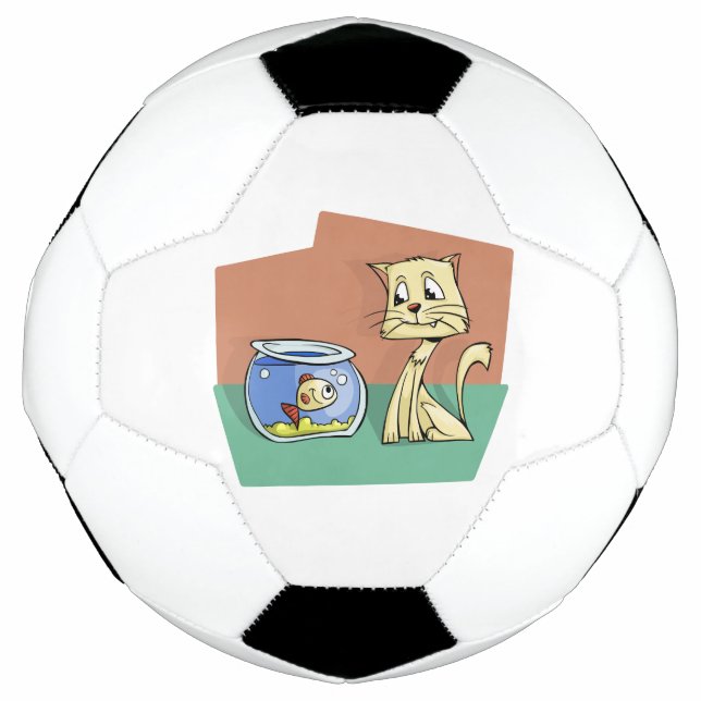 Bola De Futebol Clipe de gato e de tigela (Frente)