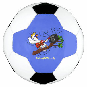 Bola De Futebol Cocô engraçado tocando cartoon de violão
