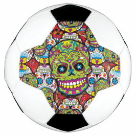Bola De Futebol Colorful Dia de los Muertos Skulls