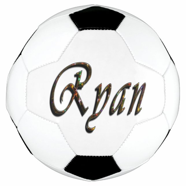 Bola De Futebol Colorida Designed Ryan Name, (Frente)
