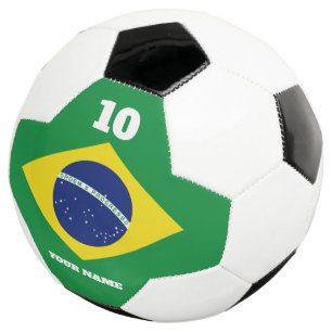 bola de futebol com a bandeira brasileira e nome e