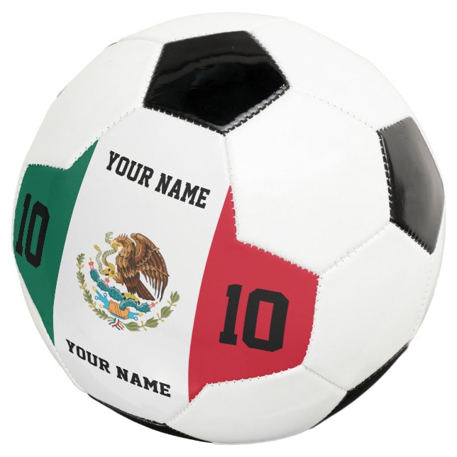 bola de futebol com a bandeira mexicana e número d (Três quartos)