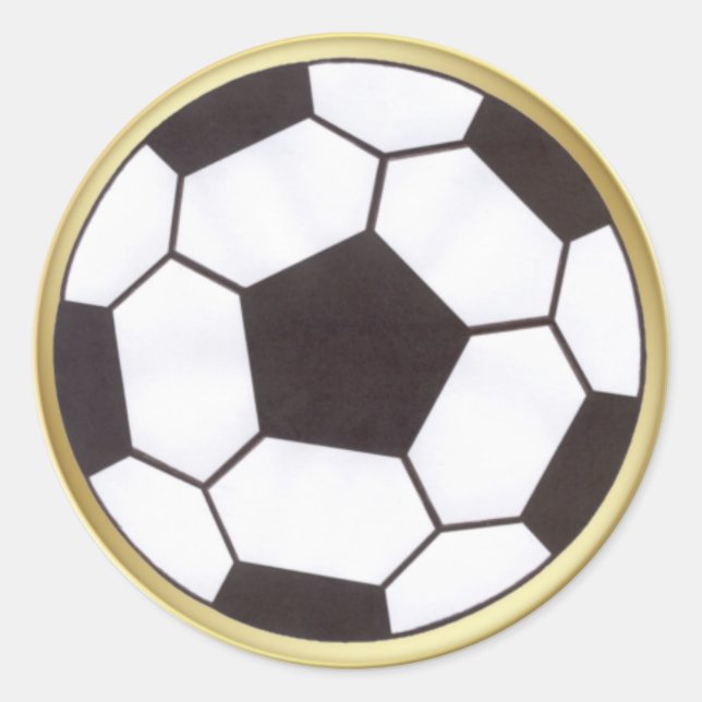 Bola de futebol com adesivo de acabamento dourado (Frente)