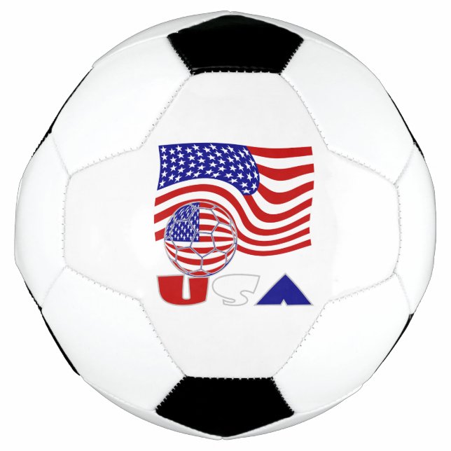 Bola de Futebol com Bandeira dos EUA (Frente)