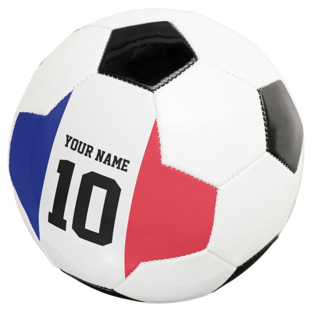 Bola de futebol com bandeira francesa com número d (Três quartos)