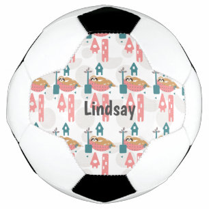 Bola de Futebol com Nome de Monograma com Padrão d