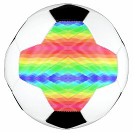 Bola de futebol com um geométrico vibrante arco-ír