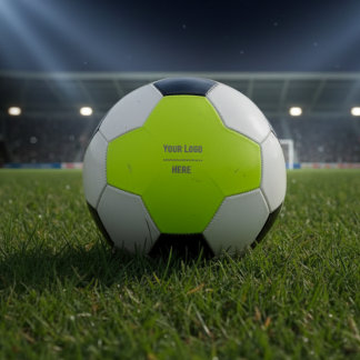 Bola De Futebol cor amarela fluorescente sólida - seu logotipo