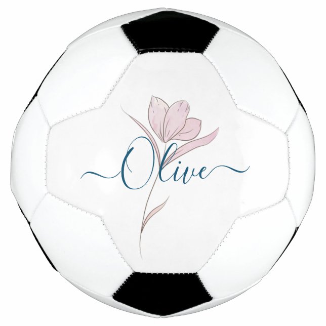 Bola De Futebol Cor d'água do esboço floral personalizada (Frente)
