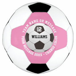 Bola De Futebol Cor Personalizada - Cor - de-rosa do nome da equip