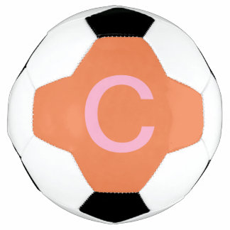 Bola De Futebol Cor Personalizada Moderna Inicial do Monograma Ros