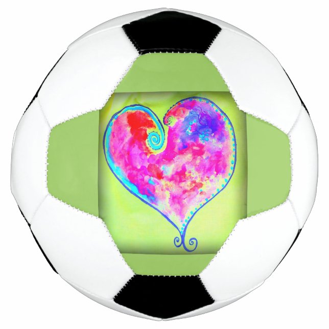 Bola De Futebol coração cor-de-rosa (Frente)