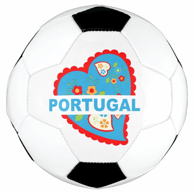 Bola De Futebol Coração português alegre (Frente)