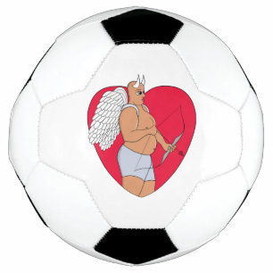 Bola De Futebol Coração Romântico com um Cupido Incomum