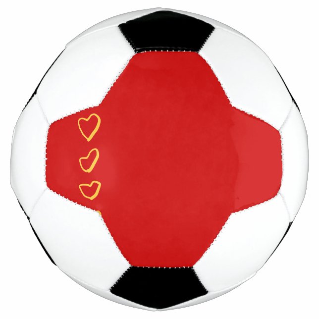 Bola De Futebol Corações Vermelhos (Frente)