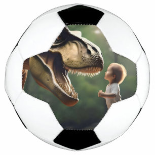 Bola De Futebol **"Coragem Liberada: Um Menino Enfrenta o T-Rex"