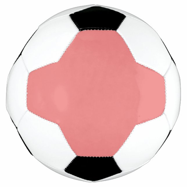 Bola De Futebol Coral Pastel Cor Sólida | Clássico | Elegante (Frente)