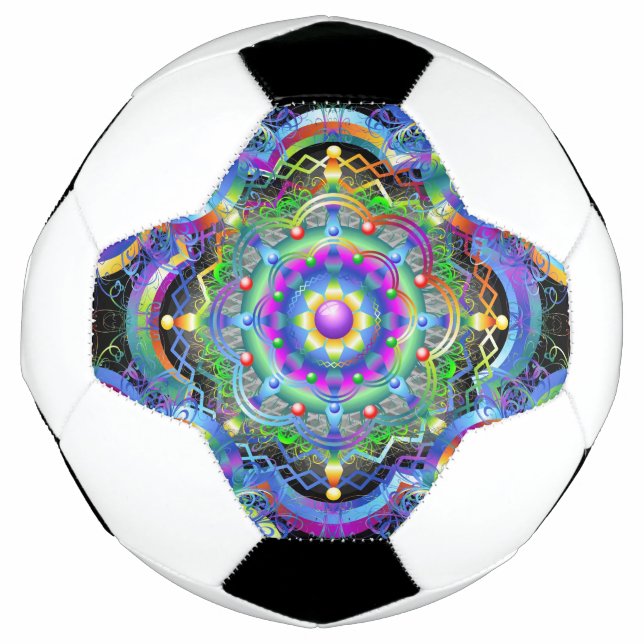 Bola De Futebol Cores Psicodélicas Universas de Mandala (Frente)