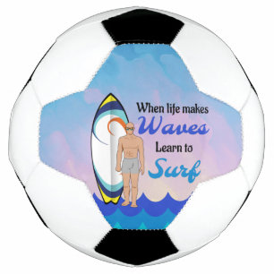 Bola De Futebol Cota Motivativa Azul do Oceano Surfboard Onda