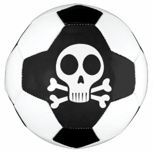 Bola De Futebol crânio assustador em um fundo preto