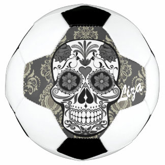 Bola De Futebol Cranio de Açúcar "Dia dos Mortos" Com Tecido de Re