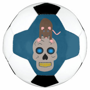 Bola De Futebol Crânio Gótico e Rato no Halloween