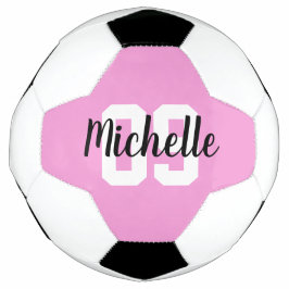 Bola De Futebol Create Your Own Custom Name Number Pink