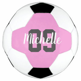 Bola De Futebol Create Your Own Custom Name Number Pink