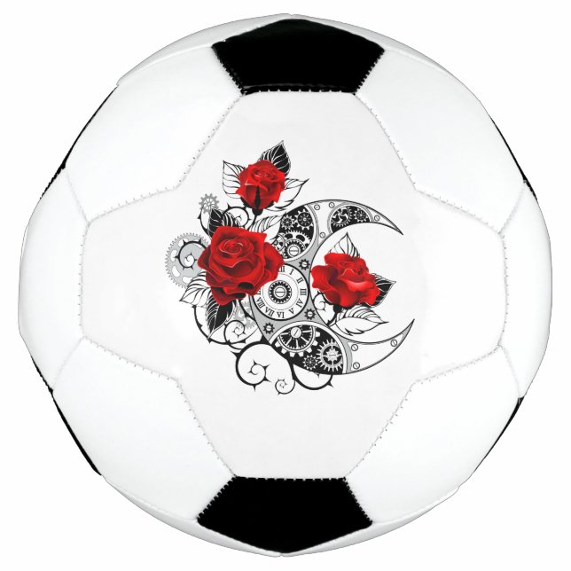 Bola De Futebol Crescente Mecânico com Rosas Vermelhas (Frente)