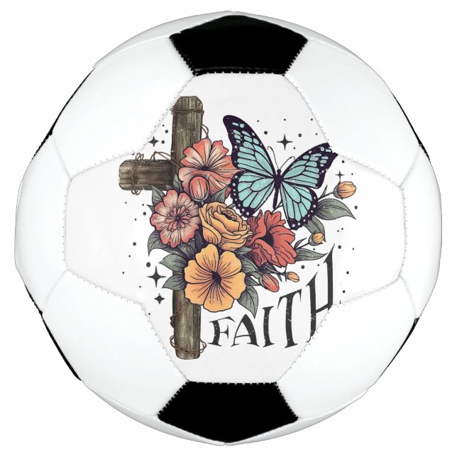 Bola De Futebol Cruz da Fé Floral (Frente)