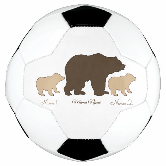 Bola De Futebol Custom Mama Bear With 2 Kid Names Mothers Day Gift (Frente)