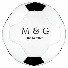 Bola De Futebol Custom Monogram and Date Personalized