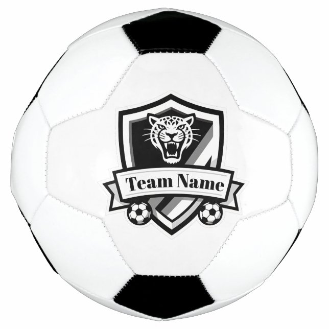 Bola De Futebol Customisable Soccer Team Jaguar Logo Soccer Ball  (Frente)