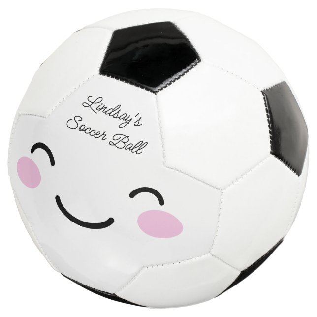 Bola de futebol customizada com rosto de desenho a (Três quartos)