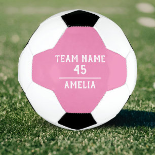 Bola de Futebol da Menina Rosa Personalizada com N