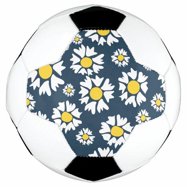 Bola De Futebol Daisy Pattern, Floral Pattern, White Daisies (Frente)