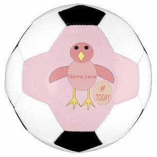 Bola de Futebol de Aniversário Rosa Personalizada 