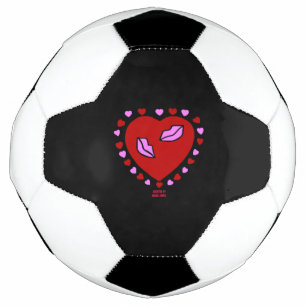 Bola de Futebol de Beijos Cardíacos Adoráveis