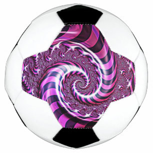 Bola de Futebol de Ilusões Espirais Rosa e Preta