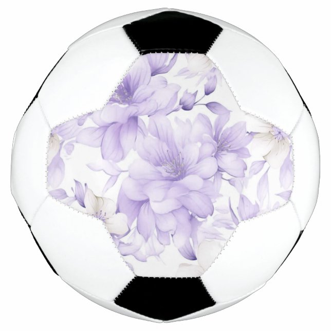 Bola De Futebol Delicar Flores Roxos De Aquarela (Frente)