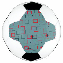 Bola De Futebol Delícia Quadrada Vermelha e Teal