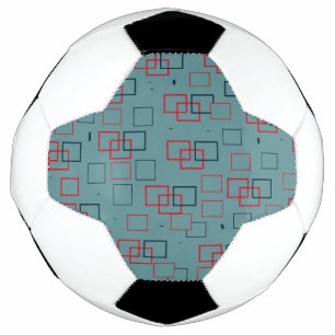 Bola De Futebol Delícia Quadrada Vermelha e Teal
