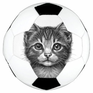 Bola De Futebol Desenho Adorável de Gato Jovem