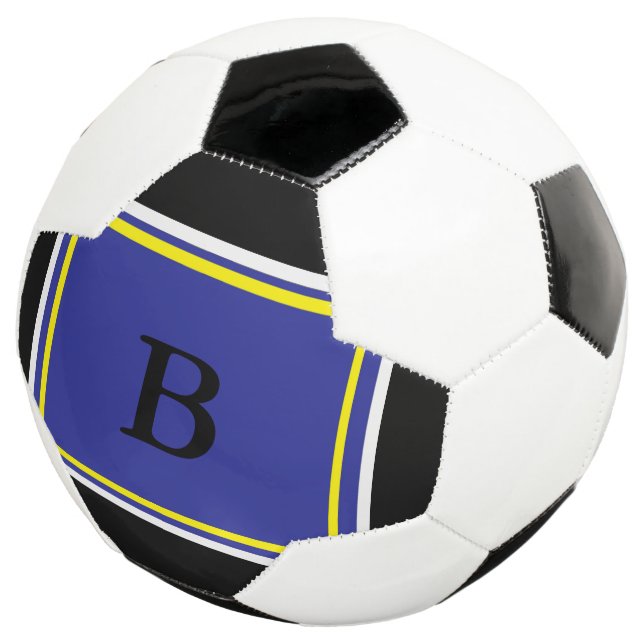 Bola De Futebol Design amarelo azul (Três quartos)