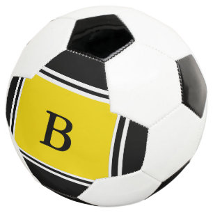 Bola De Futebol Design Contemporâneo Preto/Amarelo