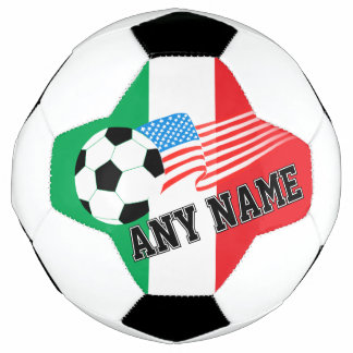Bola De Futebol Design de Bandeira Italiana Americana de Futebol P